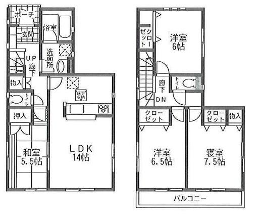 Floor plan. (1 Building), Price 31,800,000 yen, 4LDK, Land area 100.05 sq m , Building area 93.95 sq m