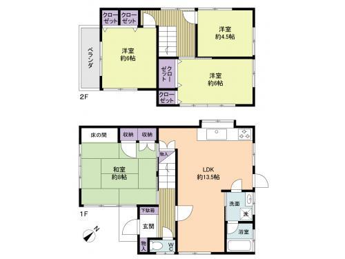Floor plan. 24,800,000 yen, 4LDK, Land area 119.7 sq m , Building area 89.92 sq m