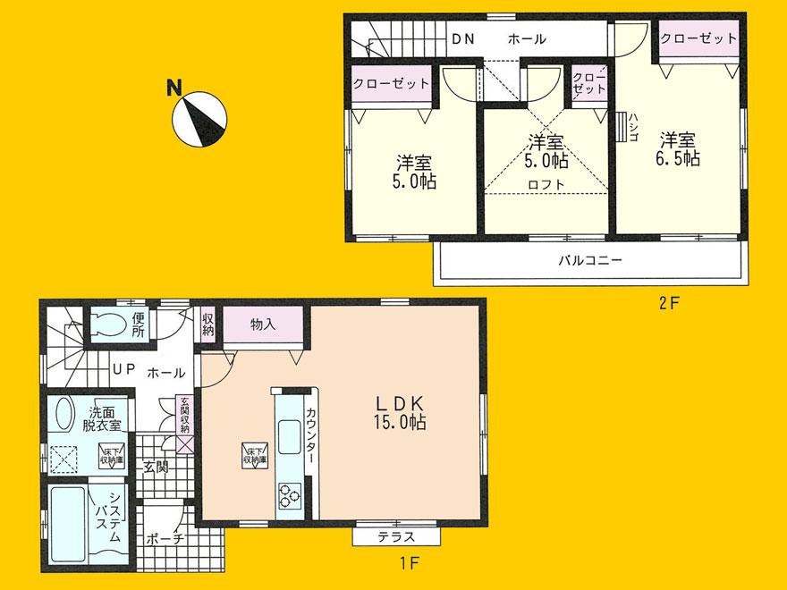 Floor plan. 23.5 million yen, 3LDK, Land area 100.19 sq m , Building area 79.7 sq m