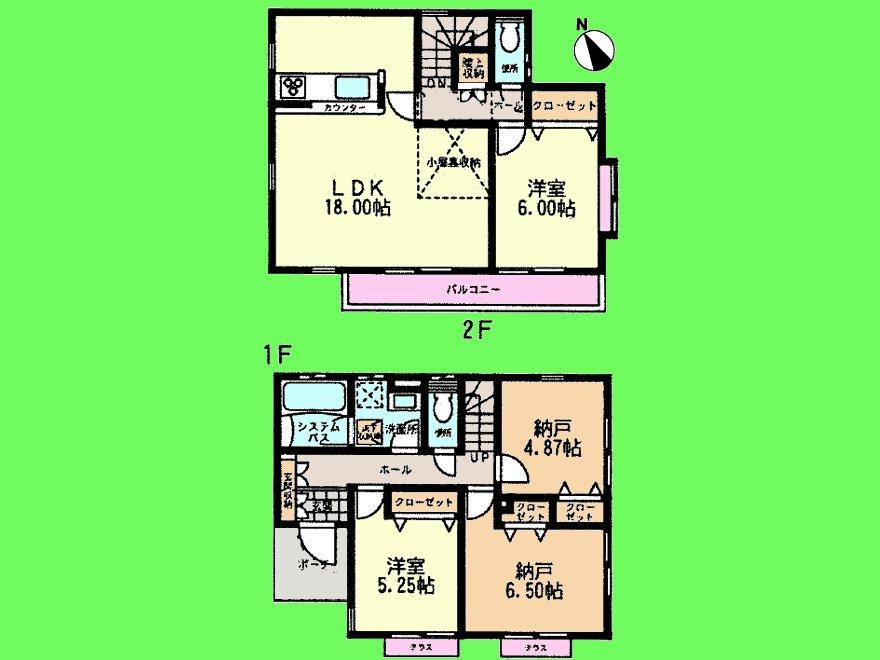 Floor plan. (3 Building), Price 30,800,000 yen, 2LDK+S, Land area 100.17 sq m , Building area 96.05 sq m
