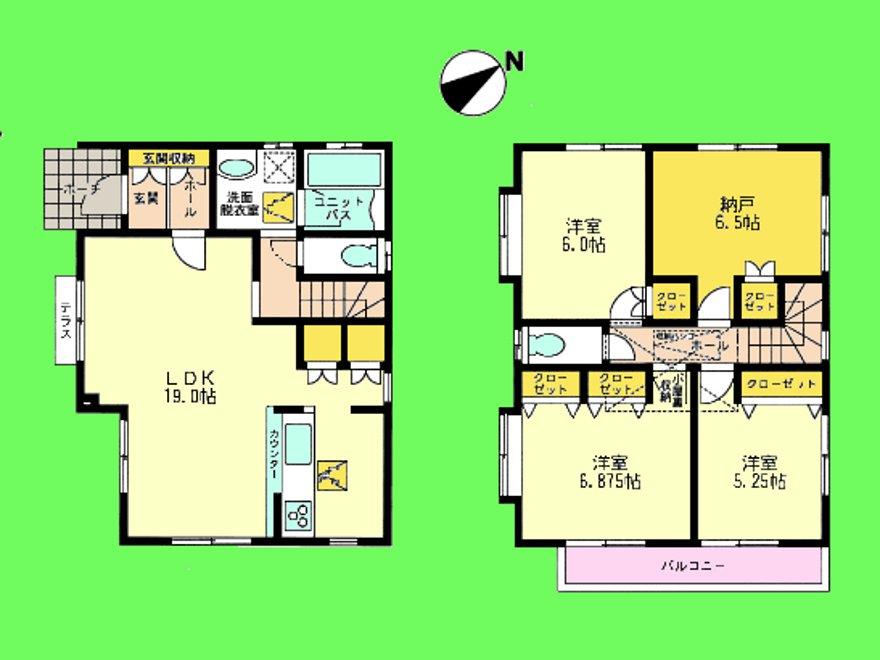 Floor plan. 26,800,000 yen, 3LDK + S (storeroom), Land area 93.93 sq m , Building area 100.19 sq m