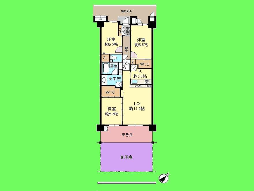 Floor plan. 3LDK, Price 25,800,000 yen, Footprint 74.2 sq m , Balcony area 12.2 sq m storage enhancement ・ There is walk-in closet in 2 rooms! !