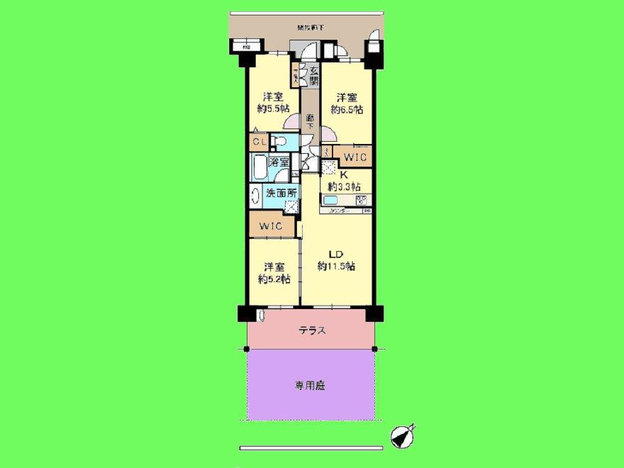 Floor plan. 3LDK, Price 25,800,000 yen, Footprint 74.2 sq m , Balcony area 12.2 sq m storage enhancement ・ There is walk-in closet in 2 rooms! !