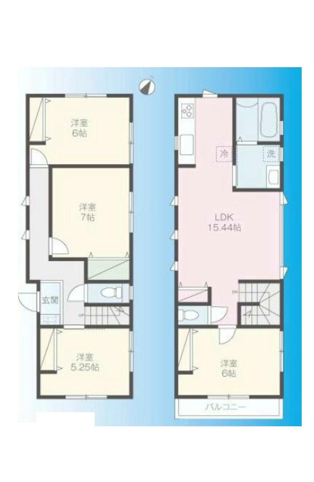 Floor plan. 28.8 million yen, 4LDK, Land area 98.72 sq m , Building area 94.81 sq m