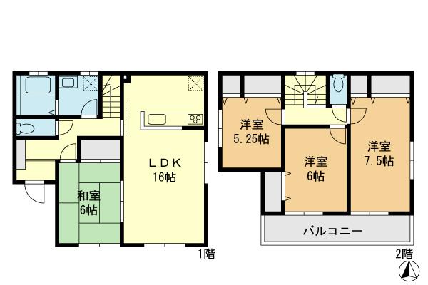 Floor plan. (4 Building), Price 32,500,000 yen, 4LDK, Land area 136.08 sq m , Building area 99.78 sq m