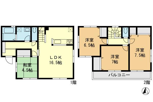 Floor plan. (8 Building), Price 32,500,000 yen, 4LDK, Land area 136.08 sq m , Building area 99.36 sq m