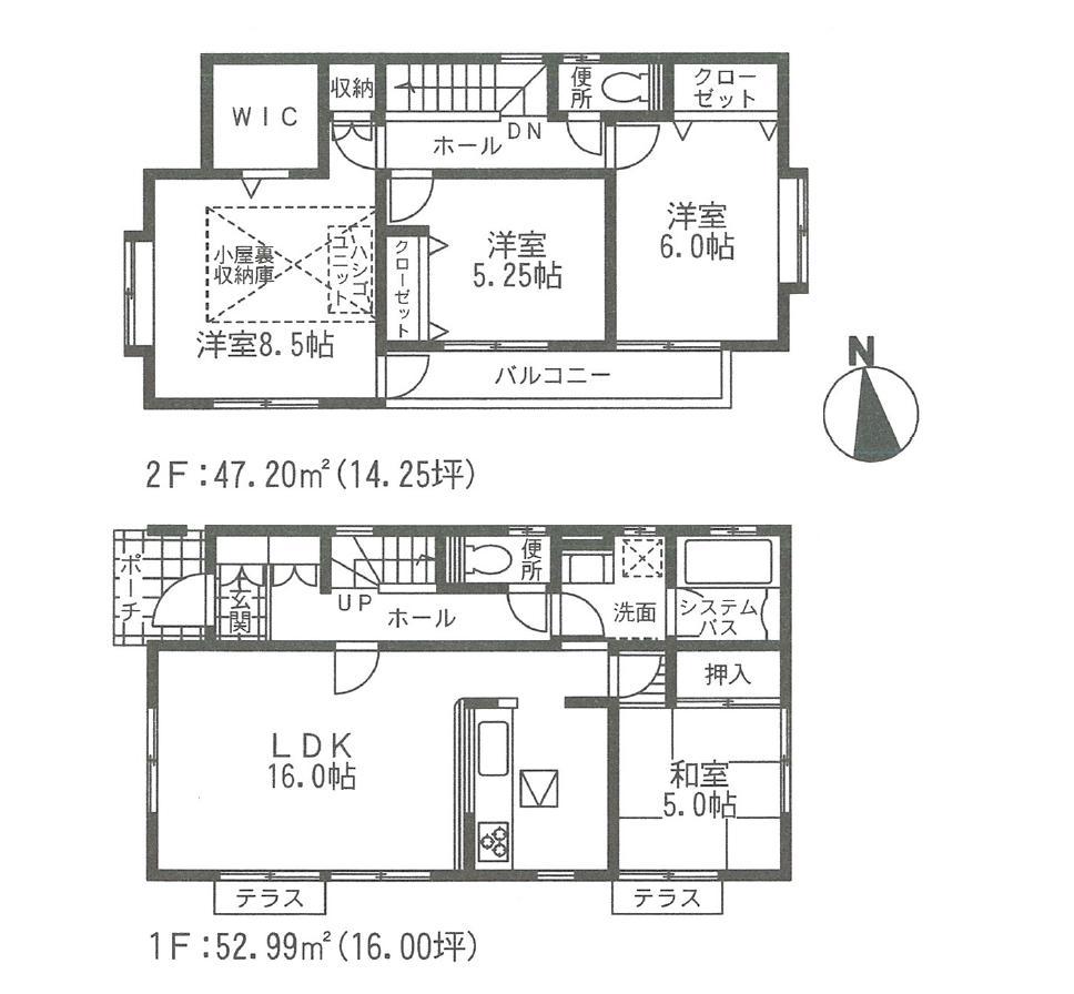 Floor plan. (3 Building), Price 32,500,000 yen, 4LDK, Land area 137.14 sq m , Building area 100.19 sq m