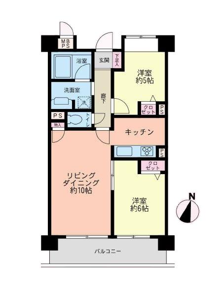 Floor plan. 3LDK, Price 14.8 million yen, Occupied area 55.85 sq m , Balcony area 8.25 sq m