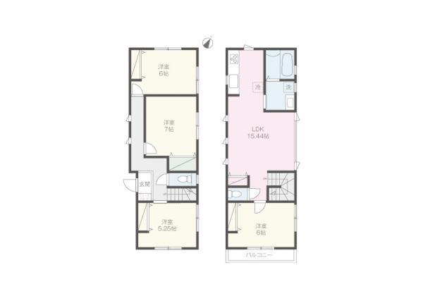 Floor plan. 28.8 million yen, 4LDK, Land area 98.72 sq m , Building area 94.81 sq m