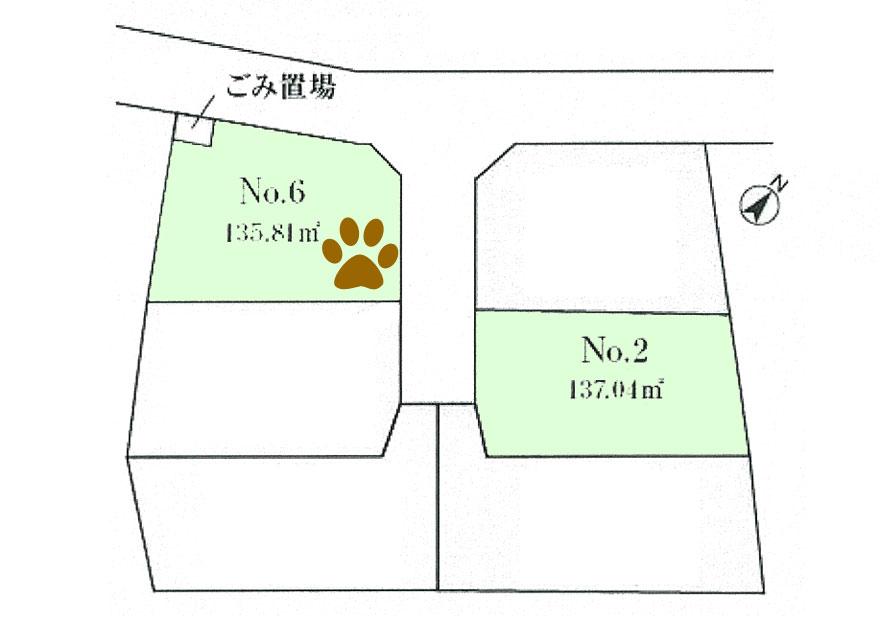 Compartment figure. Land price 21.3 million yen, Land area 135.81 sq m