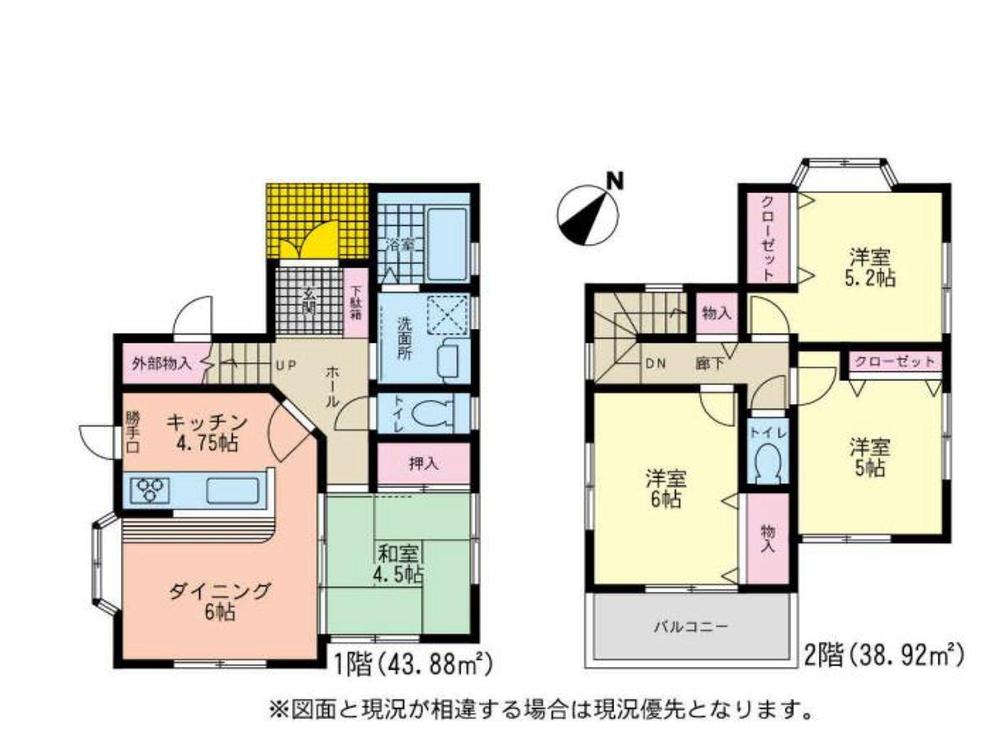 Floor plan. 19.5 million yen, 4DK, Land area 121.41 sq m , Building area 82.8 sq m