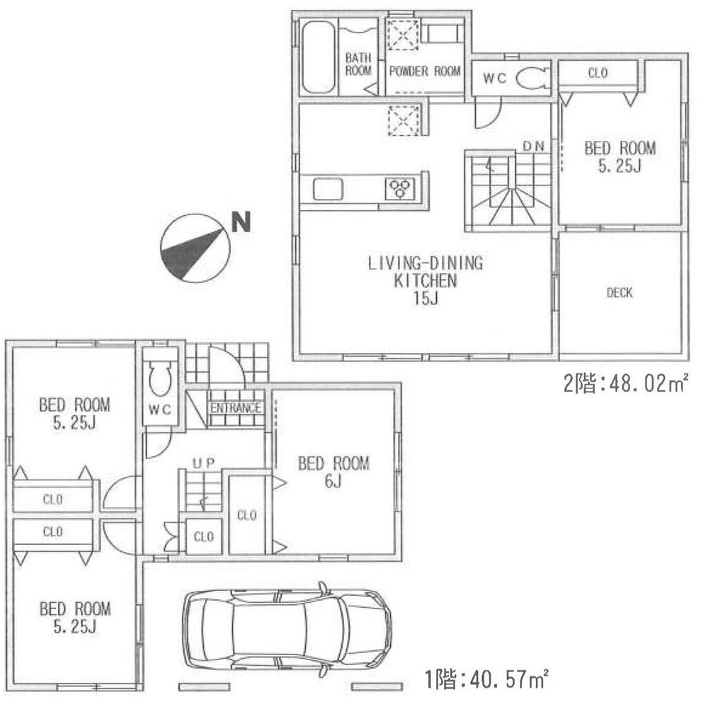 Floor plan. (2 ●), Price 29,800,000 yen, 4LDK, Land area 72.86 sq m , Building area 88.59 sq m