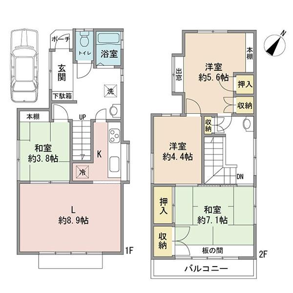 Floor plan. 15.8 million yen, 4DK, Land area 87.03 sq m , Building area 80.18 sq m