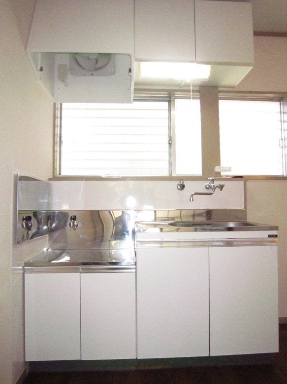 Kitchen. Gas stove corresponding happily dishes