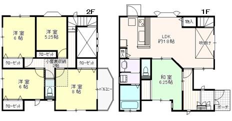 Floor plan. (Chuo-ku, Dana second hand), Price 24,800,000 yen, 5LDK, Land area 231.18 sq m , Building area 120.89 sq m