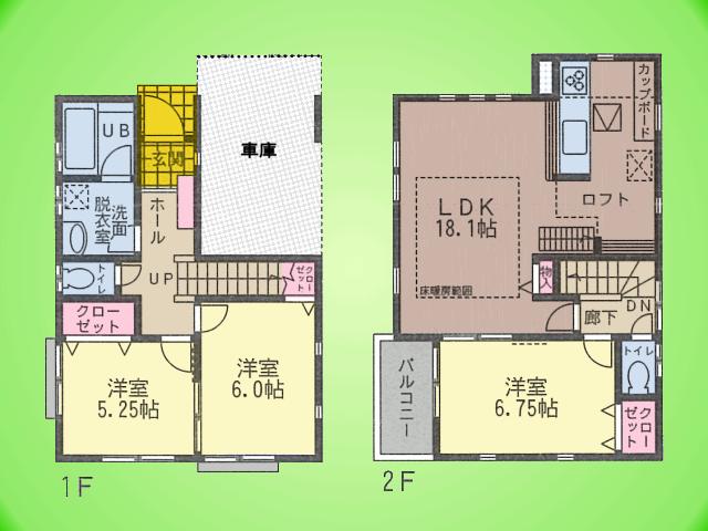 Floor plan. 26,650,000 yen, 3LDK, Land area 83.22 sq m , Building area 95.98 sq m