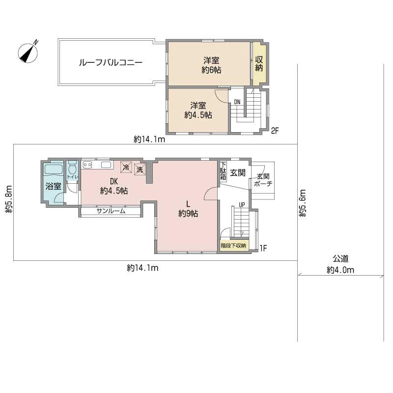 Floor plan. 11.8 million yen, 2LDK, Land area 82.79 sq m , Building area 61.27 sq m