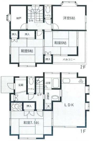 Floor plan. 19 million yen, 4LDK, Land area 107.87 sq m , Building area 94.19 sq m