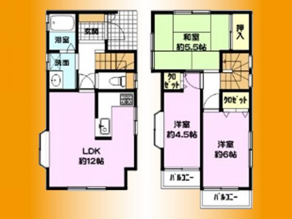 Compartment figure. 19.9 million yen, 3LDK, Land area 82.23 sq m , Building area 63.75 sq m