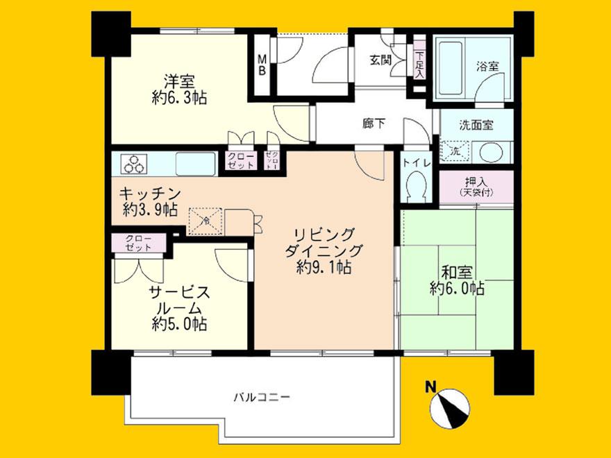 Floor plan. 2LDK + S (storeroom), Price 23,900,000 yen, Occupied area 67.71 sq m , Balcony area 11.26 sq m