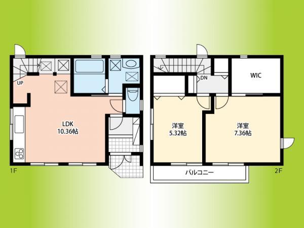 Floor plan. 19 million yen, 2LDK + S (storeroom), Land area 66.11 sq m , Building area 66.24 sq m