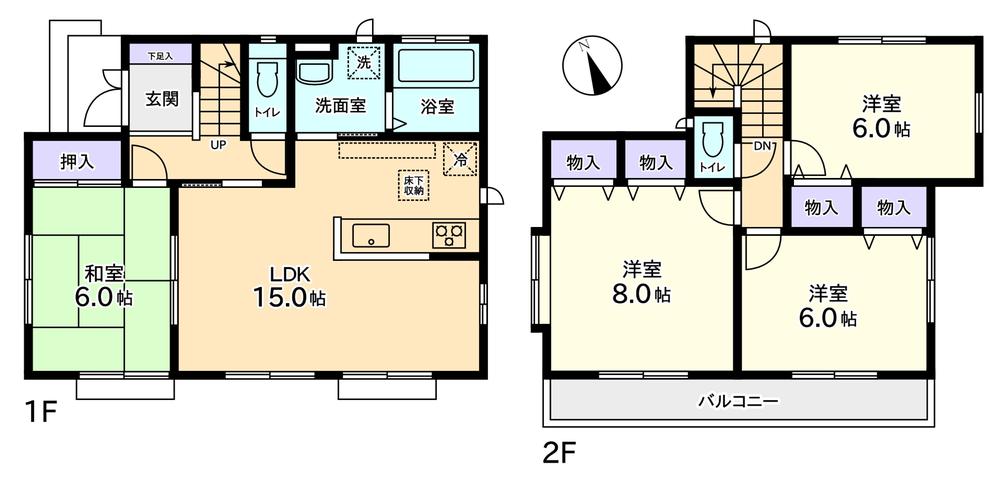 Floor plan. (D Building), Price 29,900,000 yen, 4LDK, Land area 130.26 sq m , Building area 95.63 sq m