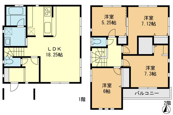 Floor plan. (A Building), Price 35,045,000 yen, 4LDK, Land area 100.8 sq m , Building area 99.02 sq m