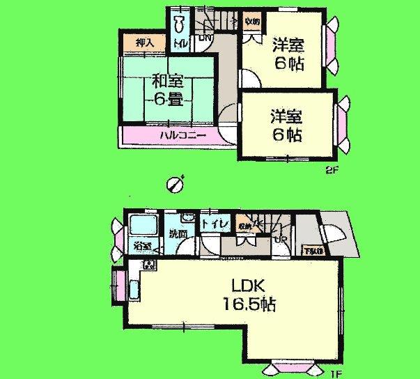 Floor plan. 20.8 million yen, 3LDK, Land area 101.91 sq m , Building area 80.11 sq m