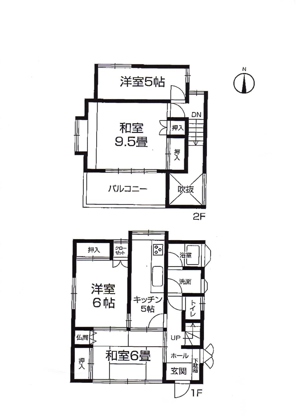 Floor plan. 23.8 million yen, 4K, Land area 96.6 sq m , Building area 76.39 sq m