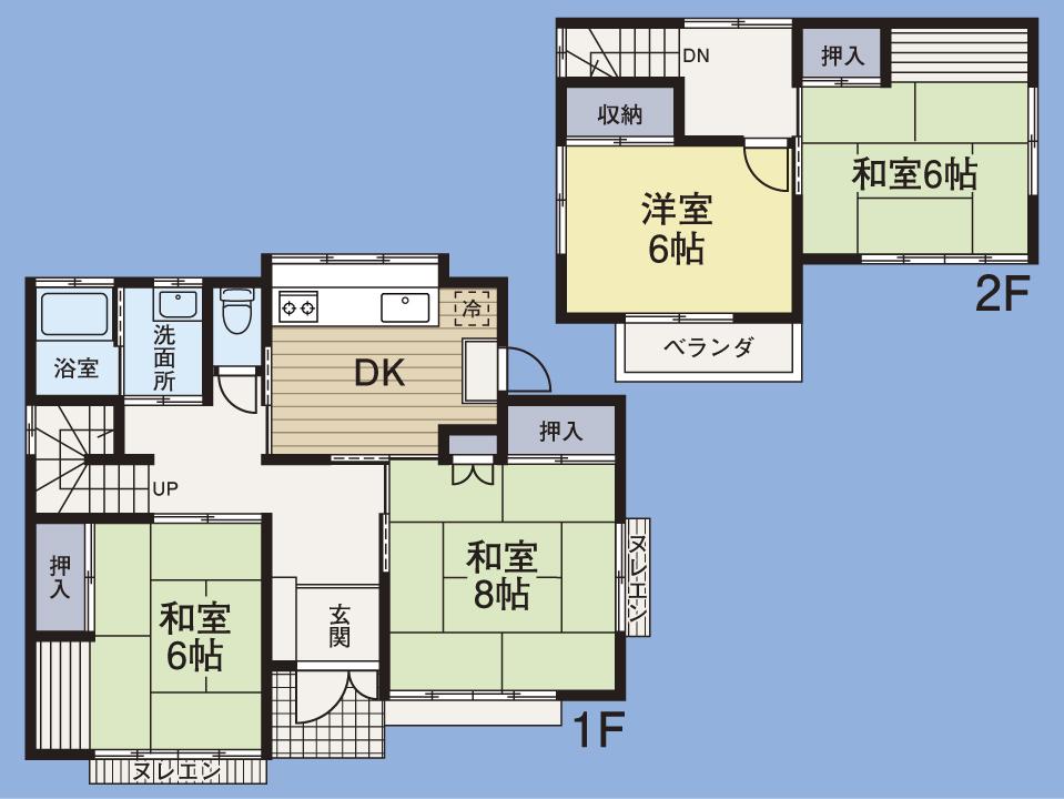 Floor plan. 14.9 million yen, 4DK, Land area 119.2 sq m , Building area 86.95 sq m floor plan
