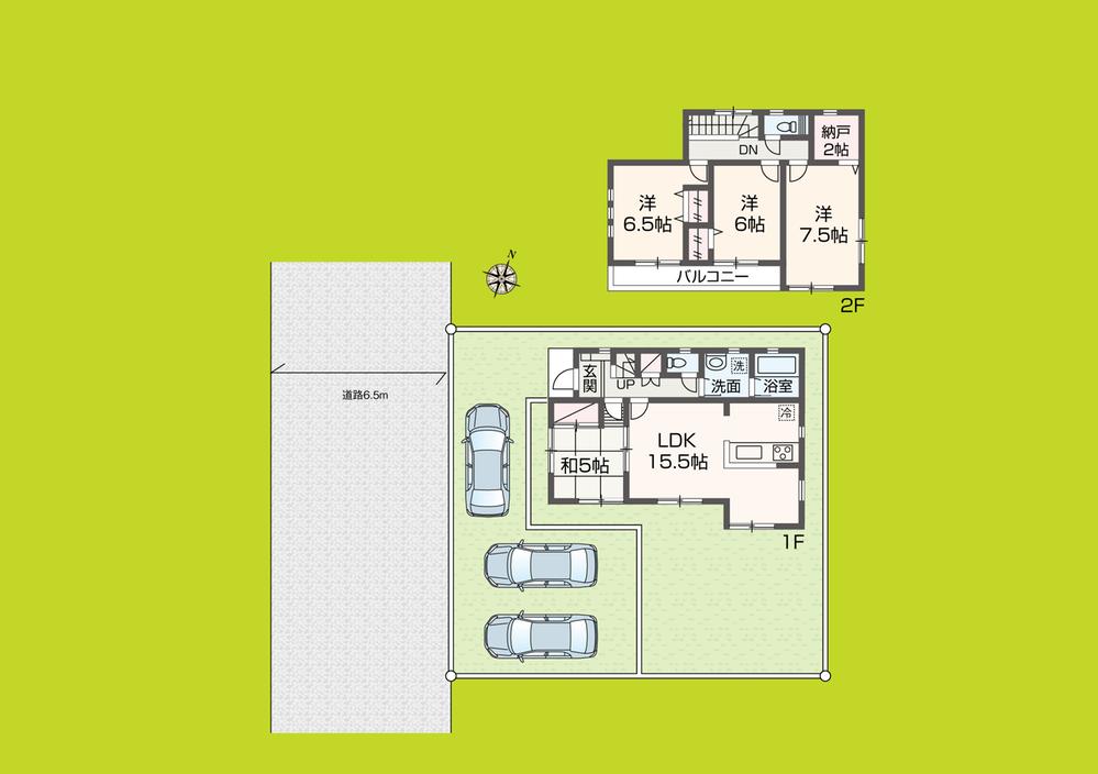 Floor plan. 37.5 million yen, 4LDK, Land area 173.11 sq m , Building area 95.58 sq m Floor