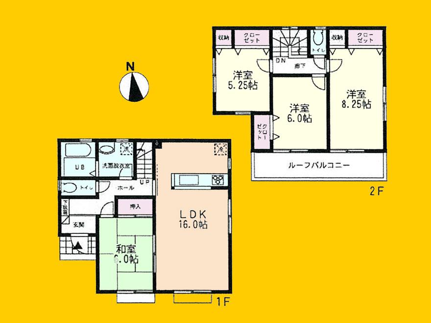 Floor plan. (4 Building), Price 32,500,000 yen, 4LDK, Land area 136.08 sq m , Building area 99.78 sq m