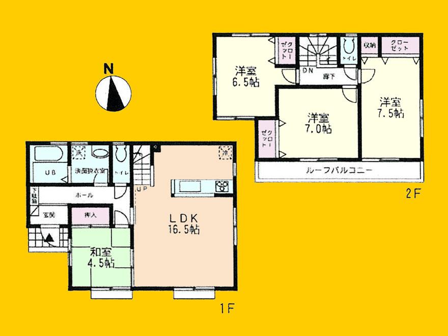 Floor plan. (8 Building), Price 32,500,000 yen, 4LDK, Land area 136.08 sq m , Building area 99.36 sq m