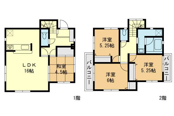 Floor plan. (5 Building), Price 27.5 million yen, 4LDK, Land area 125 sq m , Building area 104.1 sq m