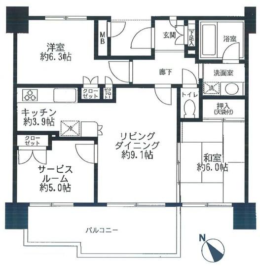 Floor plan. 3LDK, Price 23,900,000 yen, Occupied area 67.71 sq m , Balcony area 11.26 sq m