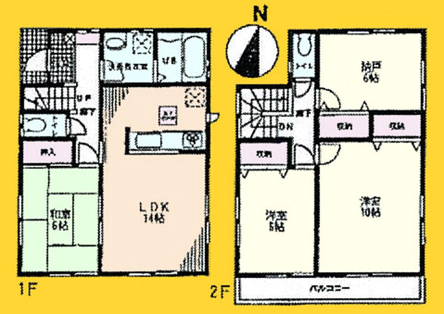 Floor plan. (1 Building), Price 37,800,000 yen, 3LDK, Land area 100.01 sq m , Building area 99.36 sq m