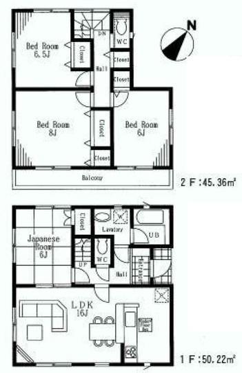 Floor plan. 26,800,000 yen, 4LDK, Land area 151.01 sq m , Building area 95.58 sq m