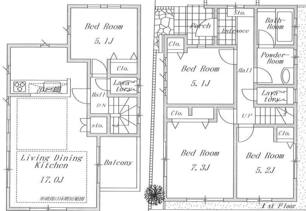 Floor plan. (2), Price 33,500,000 yen, 4LDK, Land area 85 sq m , Building area 92.74 sq m
