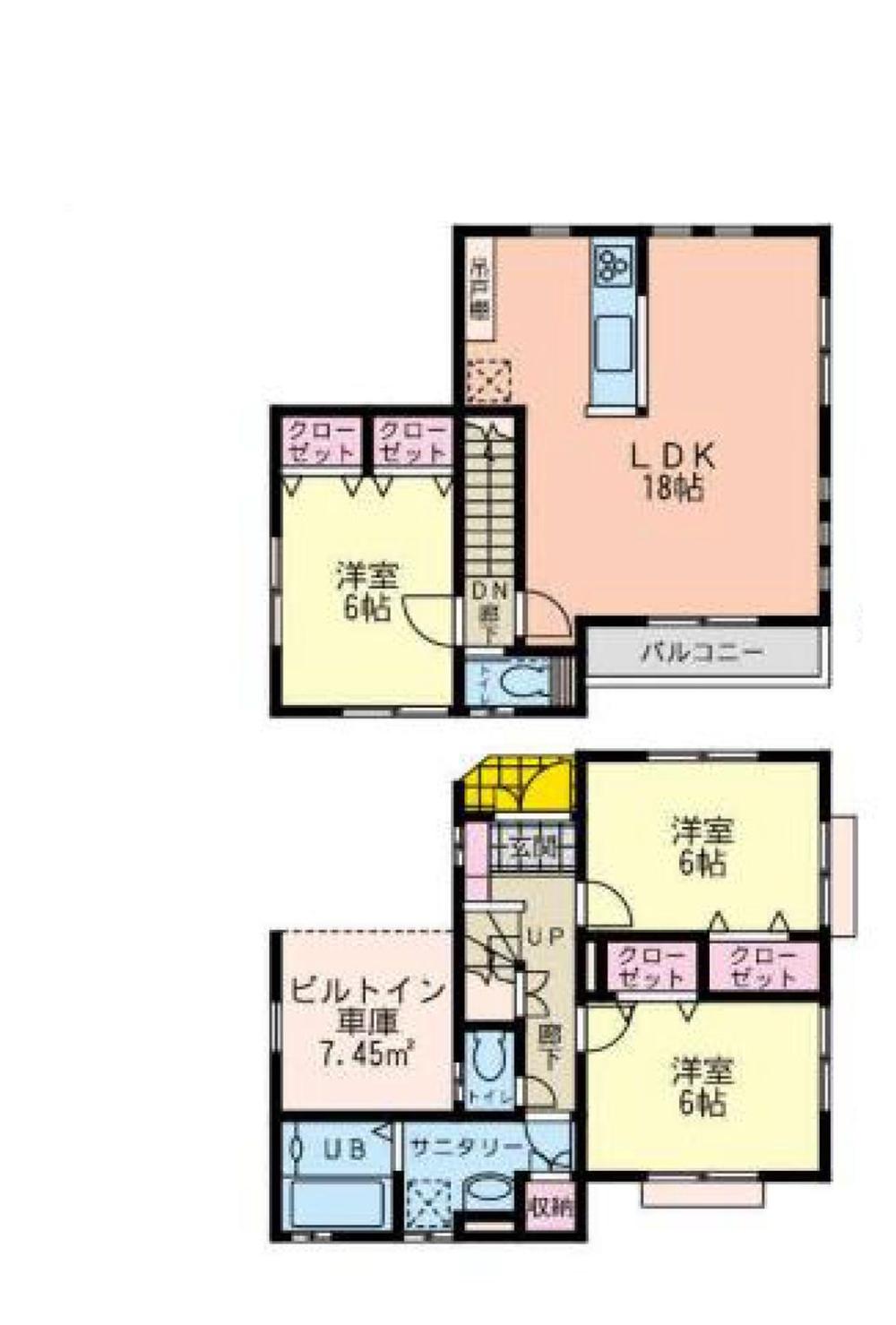 Floor plan. (1 Building), Price 32,800,000 yen, 4LDK, Land area 82.47 sq m , Building area 94.4 sq m