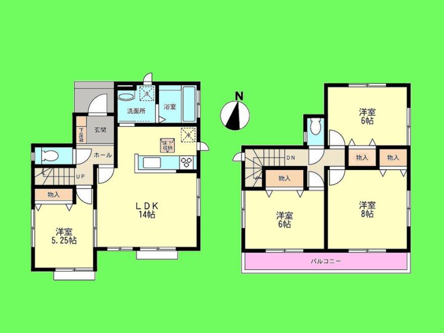 Floor plan. 37,800,000 yen, 4LDK, Land area 134.73 sq m , Building area 92.32 sq m