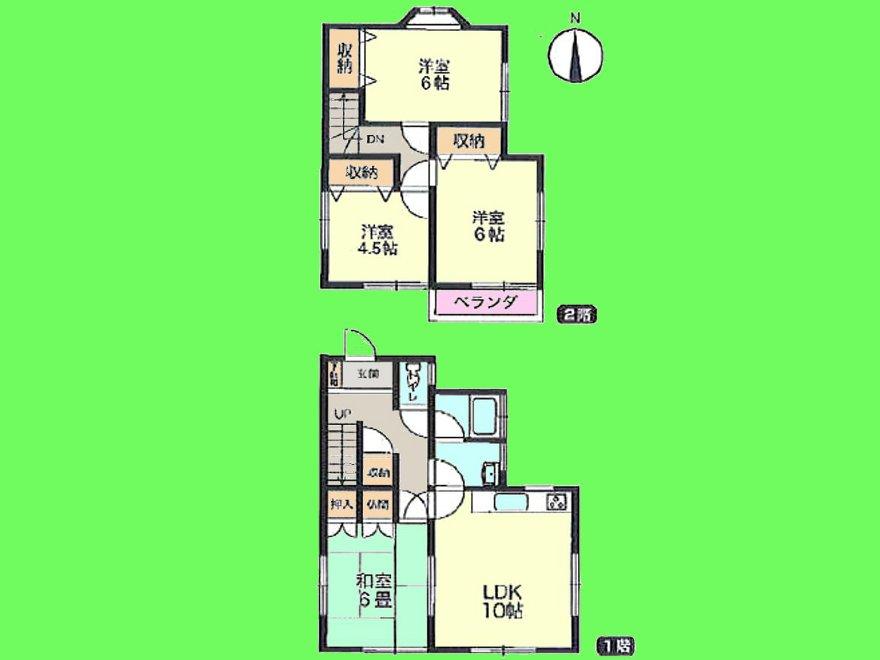 Floor plan. 14.8 million yen, 4LDK, Land area 105 sq m , Building area 80.31 sq m floor some cushion floor lamination, House cleaning