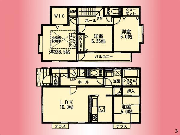 Floor plan. 32,500,000 yen, 4LDK, Land area 137.14 sq m , Building area 100.19 sq m