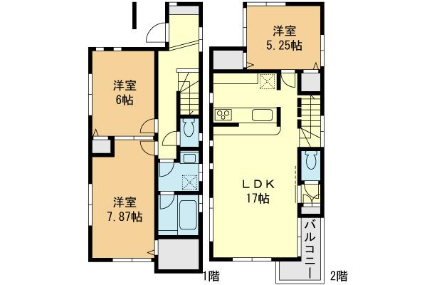 Floor plan. (1 Building), Price 29,750,000 yen, 3LDK, Land area 90.02 sq m , Building area 84.23 sq m