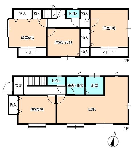 Floor plan. (4 ●), Price 34,800,000 yen, 4LDK, Land area 110.02 sq m , Building area 94.81 sq m