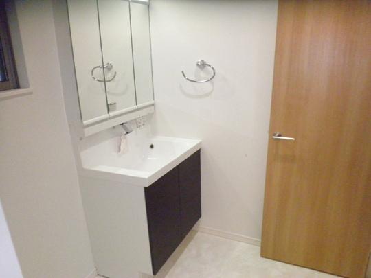 Wash basin, toilet. Bathroom vanity