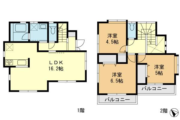 Floor plan. 24,800,000 yen, 3LDK, Land area 95.44 sq m , Building area 76.34 sq m