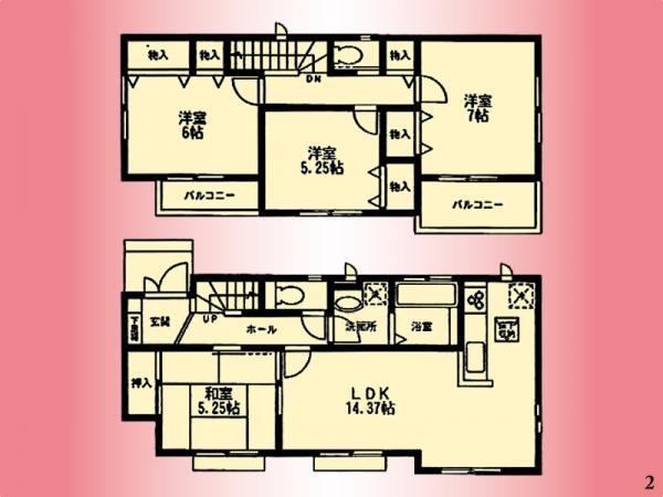 Floor plan. 32,800,000 yen, 4LDK, Land area 122.71 sq m , Building area 92.94 sq m