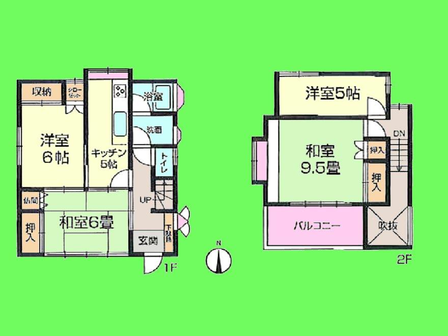 Floor plan. 23.8 million yen, 4K, Land area 96.6 sq m , Building area 76.39 sq m