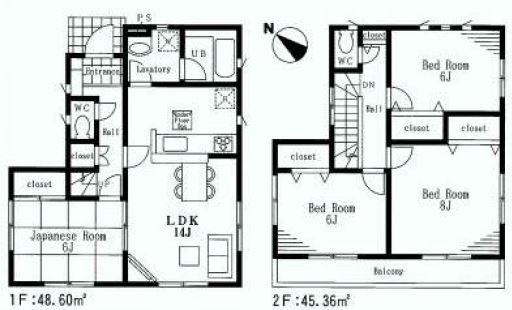 Floor plan. 25,800,000 yen, 4LDK, Land area 135.56 sq m , Building area 135.56 sq m
