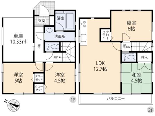 Floor plan. 22,800,000 yen, 4LDK, Land area 72.67 sq m , Building area 86.25 sq m floor plan